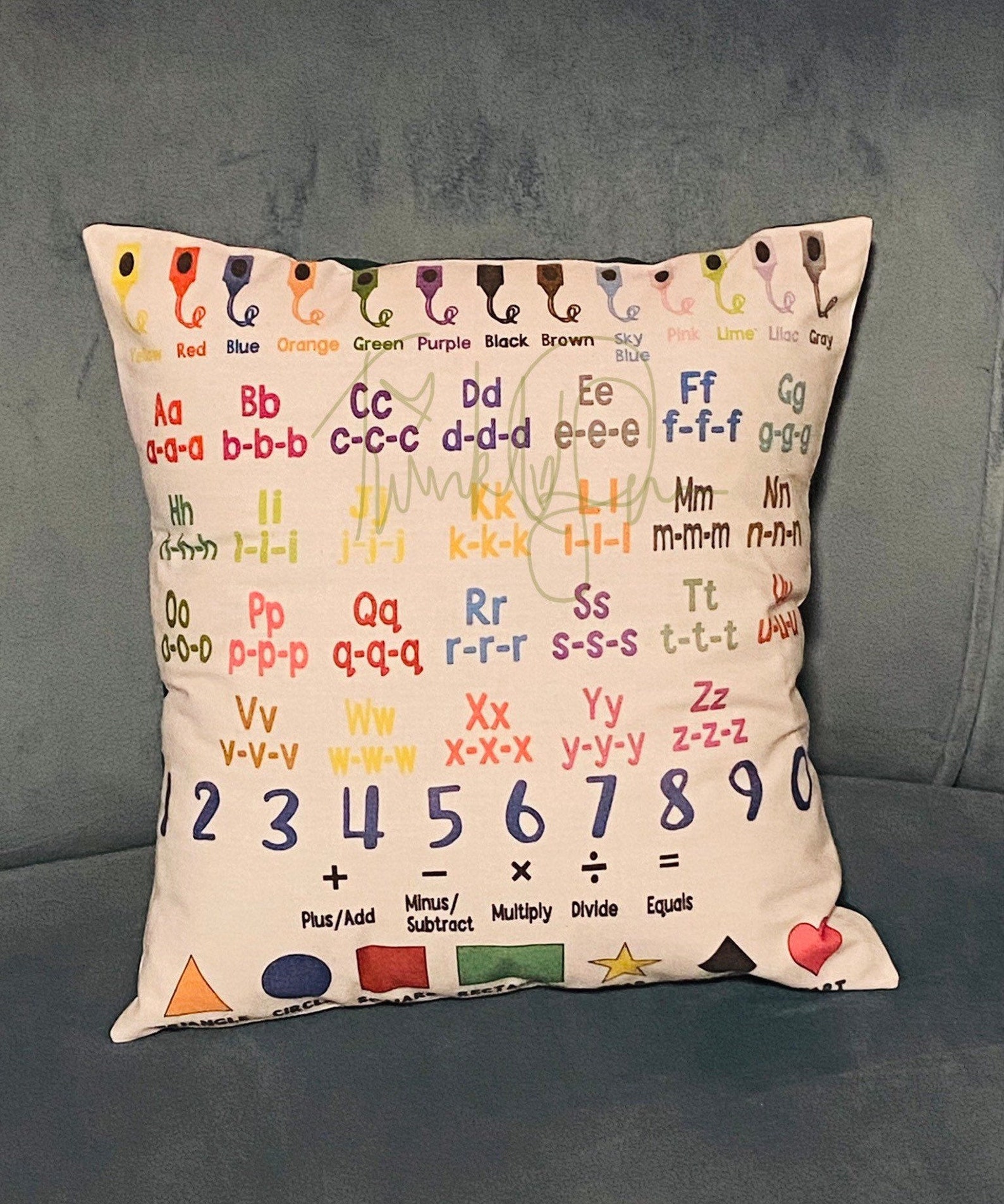 Learning Pillow abc Pillow Cover Pillow Covers Kids Early Etsy