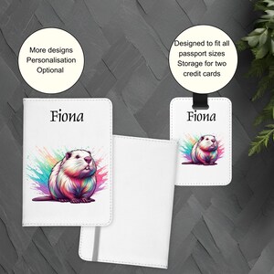 Beaver Geschenk-Reiseset, benutzerdefinierte Passhalter und Taschenetikett Urlaubs Bundle, Ticket- und Kartenaufbewahrung, personalisierter Passport-Brieftaschenhalter