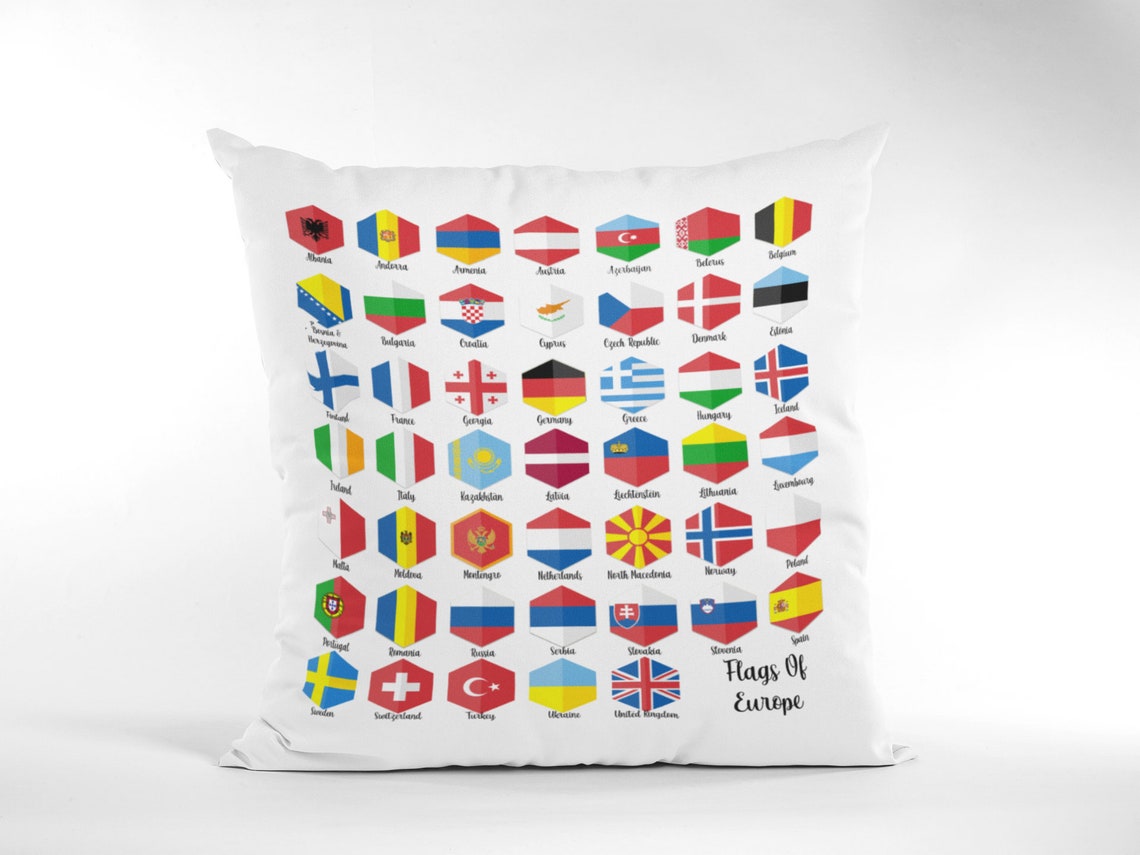 Flag of Europe Cushion Flags of the World Around the World Etsy