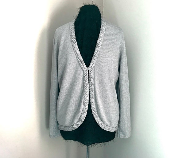 Cardigan, women sweater, silver gray, knitted vest