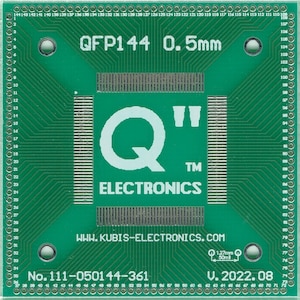 PCB printplaat QFP144,LQFP144,TQFP144 0.50mm op 4 x IDC1x36 (1.27mm pin.raster).