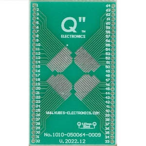 QFP64,LQFP64,SQFP64,TQFP64,VQFP64 0,50 mm (0,02") naar DIP 0,9" (1,27 mm pinraster).