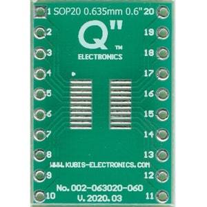 Adattatore PCB QSOP20 0.635mm a DIP20 0.6&quot;.