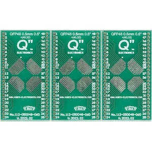 Adaptador PCB QFP48,LQFP48,SQFP48,TQFP48 0.50mm para DIP 0.6" (1.27mm pino raster).