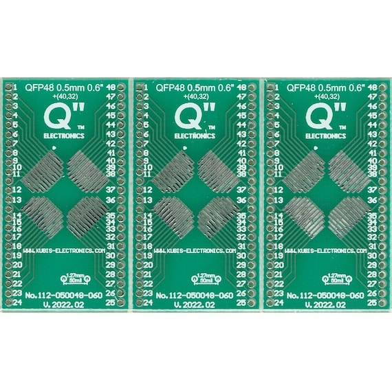 QFP48,LQFP48,SQFP48,TQFP48 0.50mm(0.02") to DIP 0.6" (1.27mm p.r) - 3 PCS.