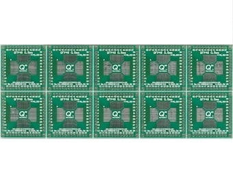 10 PCS. - PCB printplaat QFP48,LQFP48,SQFP48,TQFP48 0.50mm op 4 x IDC1x12 (pinnen raster 1.27mm).