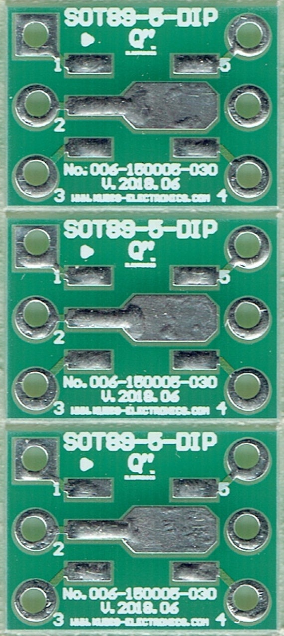 Adapterplatine für SOT89-5 mit 1.50mm Rastermaß auf DIP 0.3/". 3 Stück DE