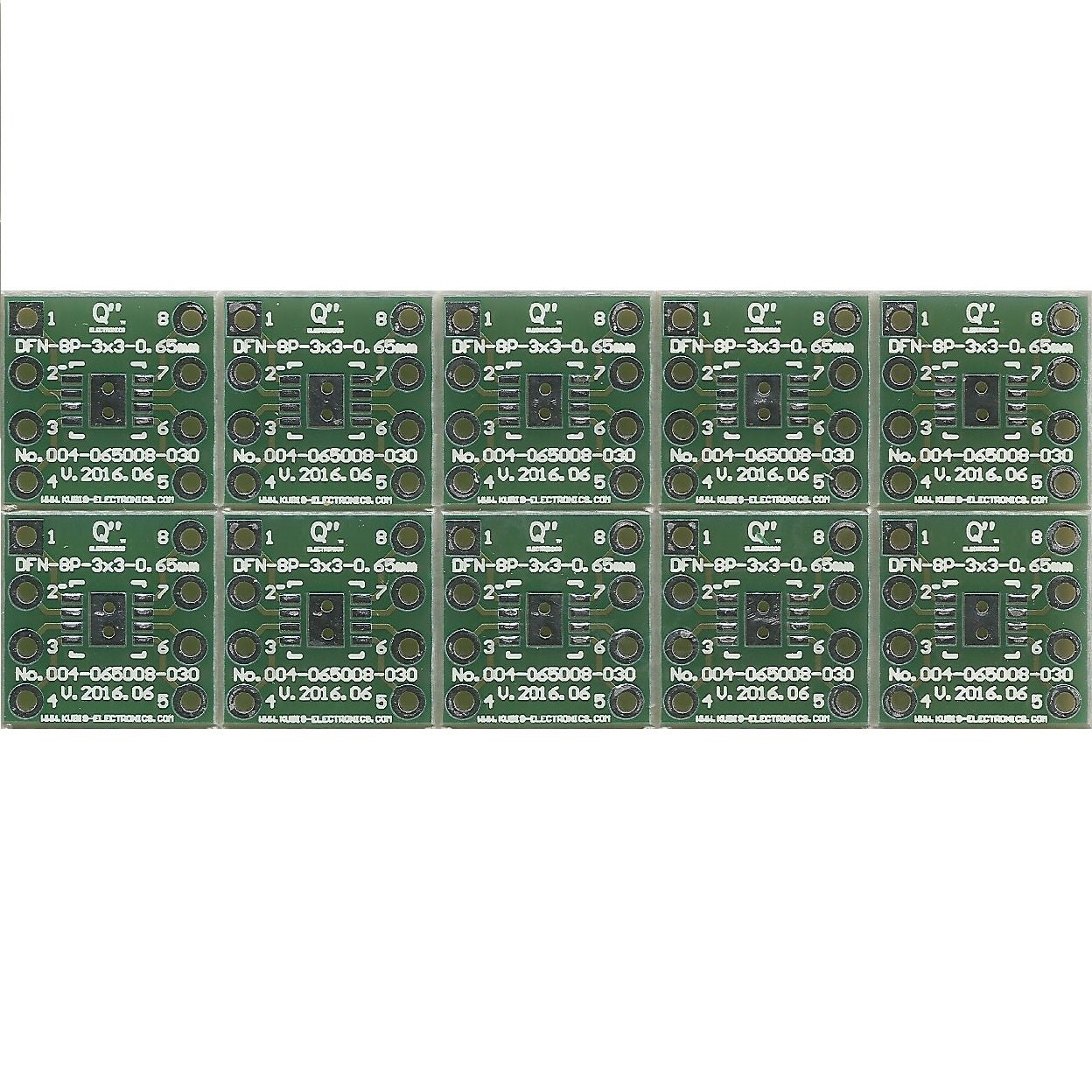 Lot De 10 PCB DFN8-3x3 0.65mm Vers DIP 0.3 - Simple Face, Modèle PCB-004-065008-030, Neuf