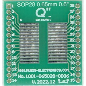 SSOP28,TSSOP28 0.65mm(0.026&quot;) to DIP 0.6&quot; (1.27mm pin raster)