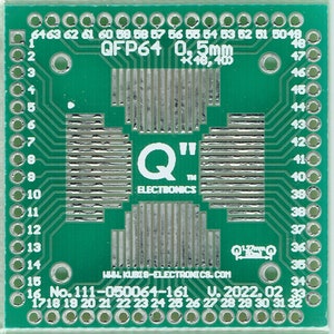 QFP64,LQFP64,SQFP64,TQFP64,VQFP64 0.50mm op 4 x IDC1x16 (1.27mm pin raster).