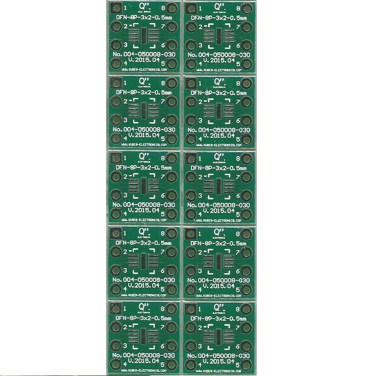 10x Cartes PCB Adaptateur DFN6-2x2 0.50mm Vers DIP 0.3" - Simple Face - Neuf