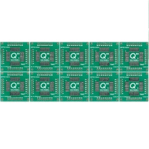 10 PCS.- PCB printplaat QFP32,LQFP32,TQFP32 0.80mm op 4 x IDC1x8 (1.27mm pin.raster).