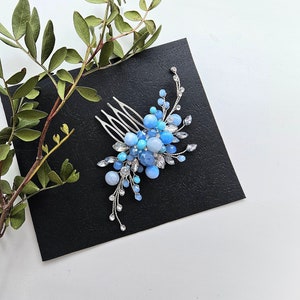 Blue Opal Wedding Hair Clip Bridal hair piece Bridal hair comb Bridal Hair Clip Something blue Wedding Hair Accessories Bridal headpiece
