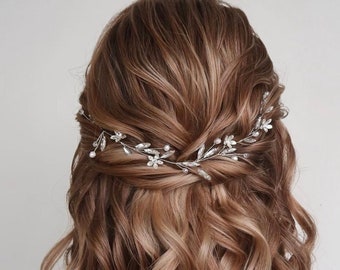 Silver hair vine Bridal hair vine Crystal hair vine Wedding hair pieces Simple hair vine Crystal halo Bridal hair vines Crystal headpiece