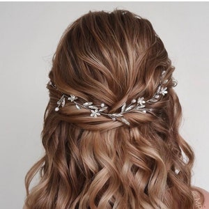 Silver hair vine Bridal hair vine Crystal hair vine Wedding hair pieces Simple hair vine Crystal halo Bridal hair vines Crystal headpiece