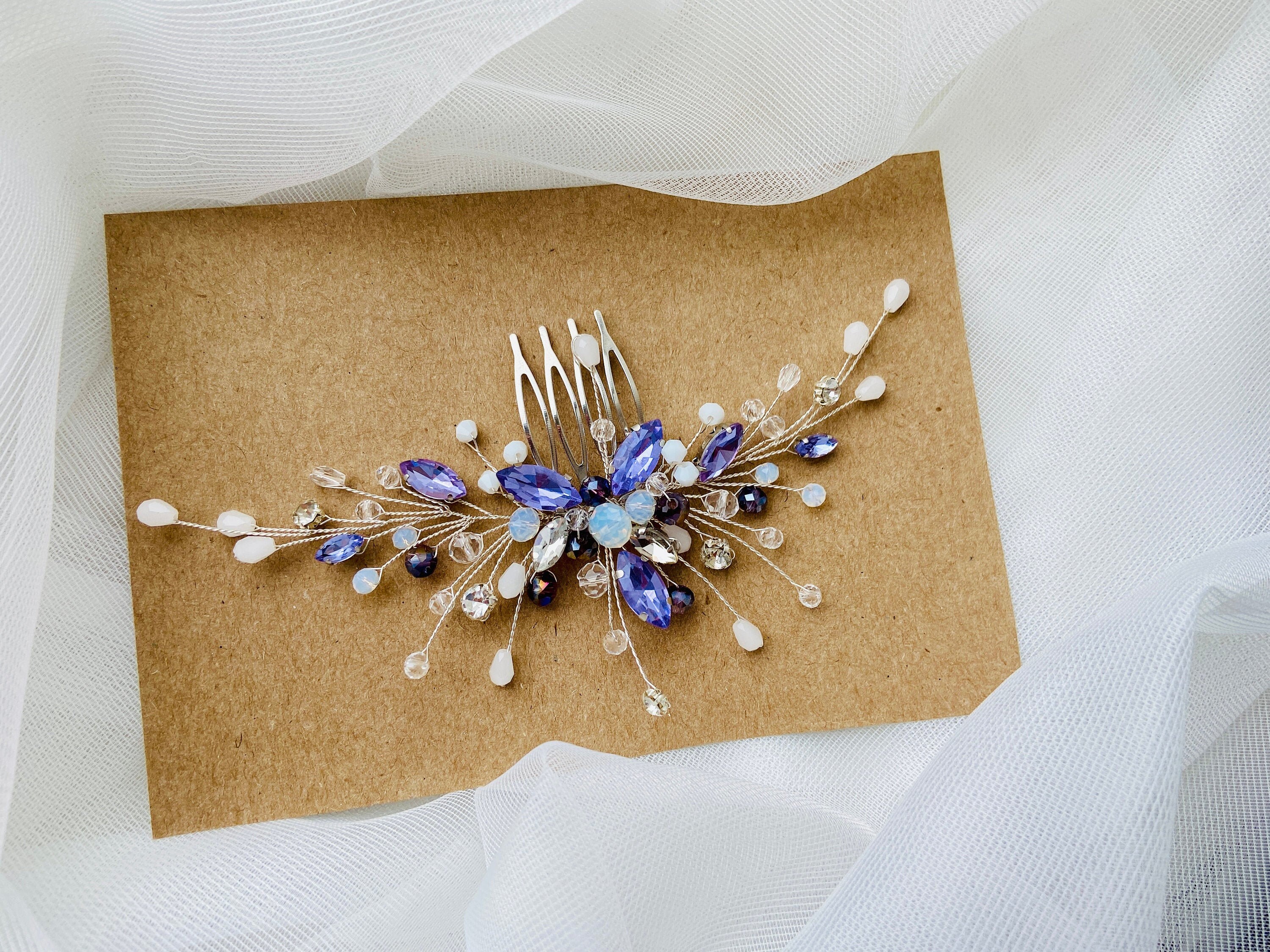 Lavender hair comb Purple hair combs Purple wedding hair Etsy