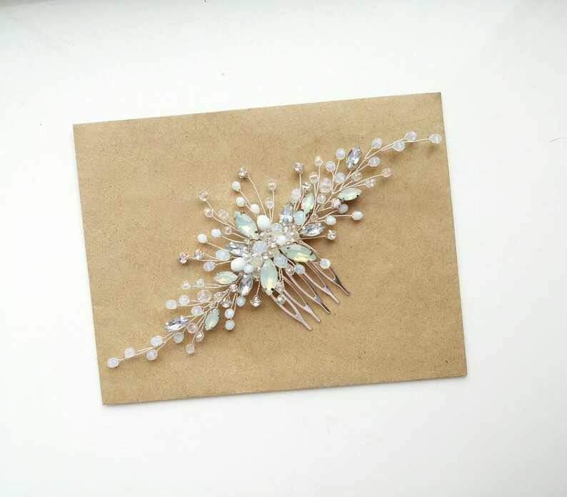 Opal Wedding hair comb Bridal headpiece Bridal hair Etsy
