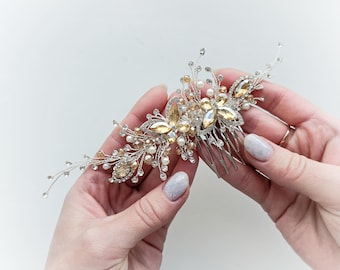 Crystal Studded Butterfly Hair Comb Wedding HairComb Bridal HairClip il_340x270.1645542222_2fzz.jpg main image 4