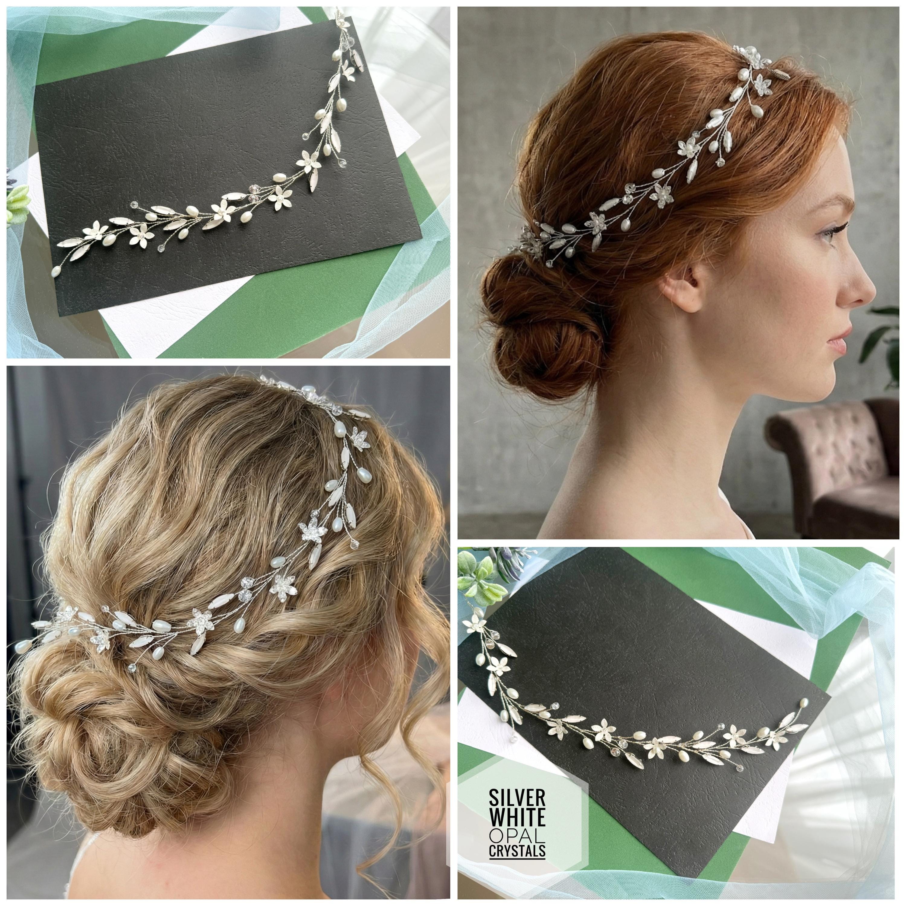 NWT-Crystal Flower Bridal Hair Vine Piece Bridal hair vine, headbnad with crystals - Daintiest crystal  main image 2