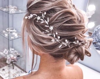 Floral hair vine Bridal hair vine Crystal hair vine Wedding hair pieces Simple hair vine Crystal halo Bridal hair vines Crystal headpiece