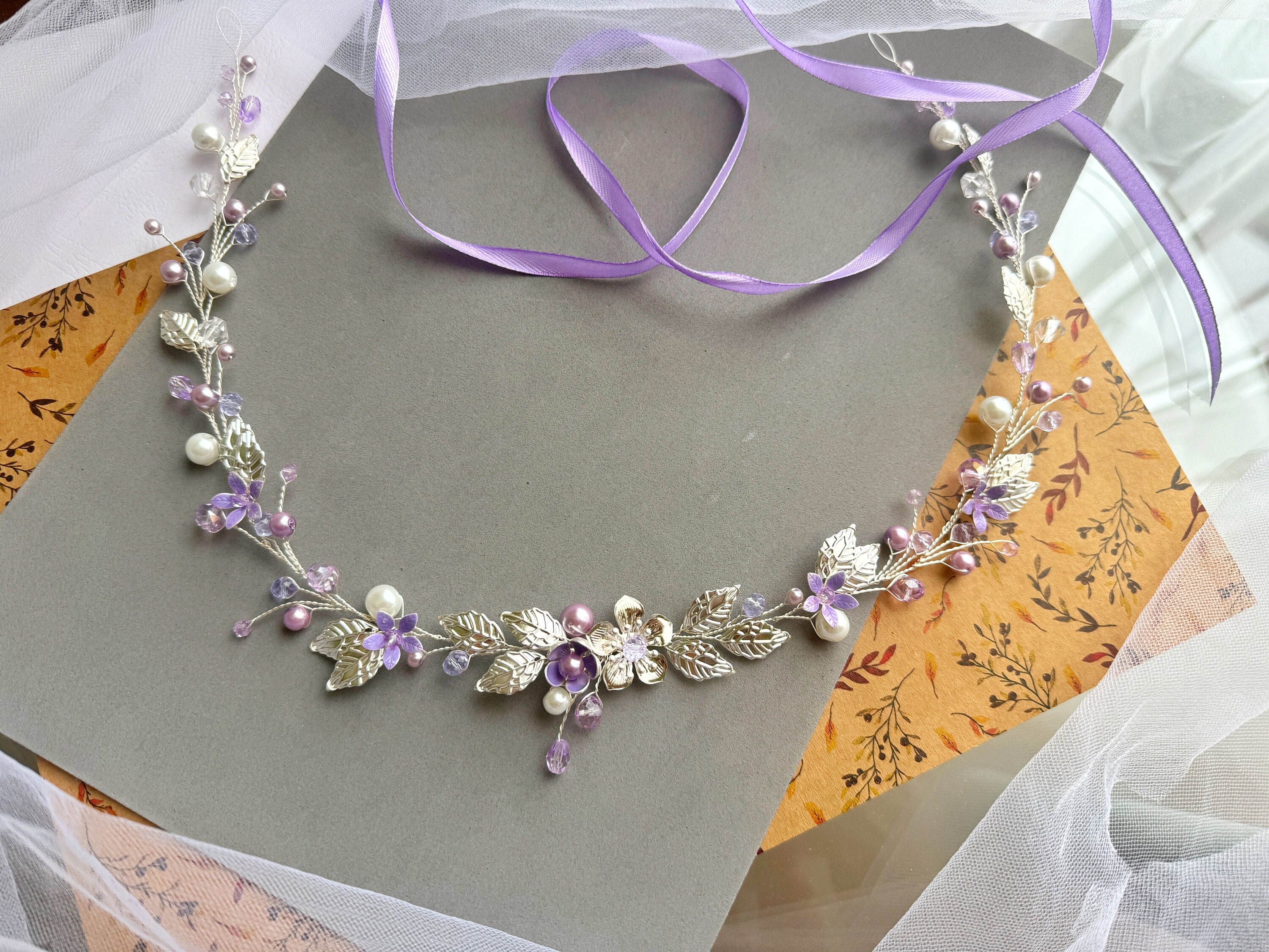 Bridal Belt for Wedding, Thin Lilac Bridal Belt, Lavender  display picture 1