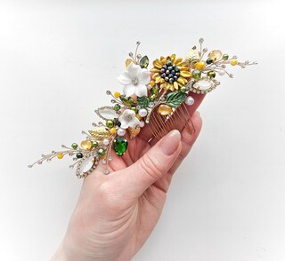 Cerchietto Con Girasoli Per Nozze, Fermaglio Per Capelli Da Sposa, Accessorio In Lega Per Matrimonio, Ragazze E Damigelle