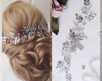 Swarovski hair comb Size 4"-12" Bridal hair comb Bridal hair vine Wedding hair pins Wedding Hair piece Wedding hair accessories Headpiece