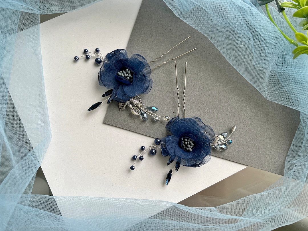 Navy Blue Bow Headpiece in Premium Straw main image 1