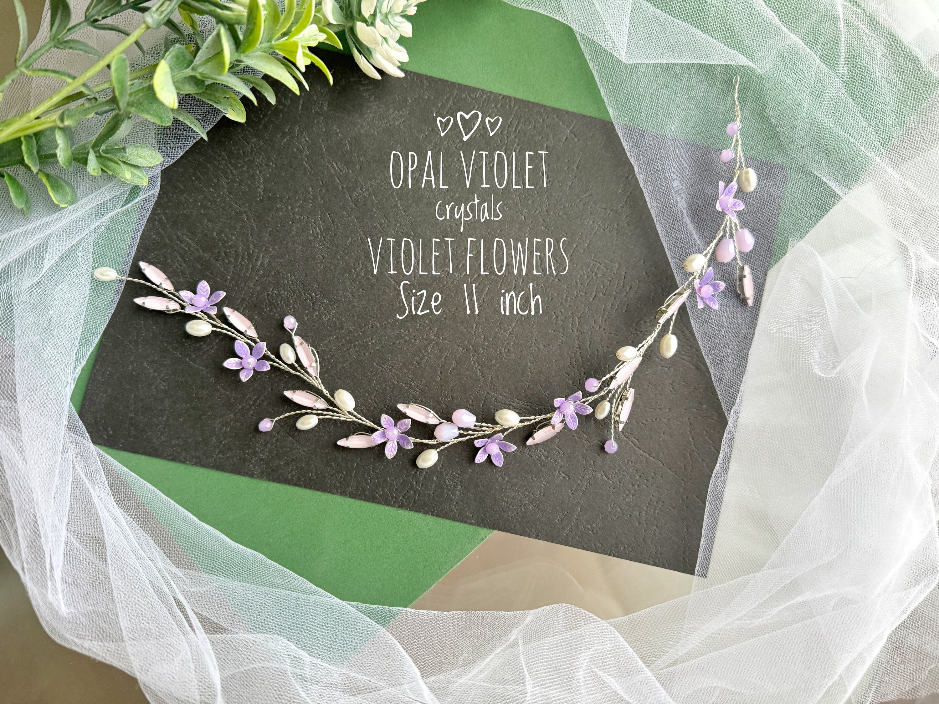 Floral Hair Vine Lavender Bridal Hair Vine Lilac Hair Vine  display picture 1