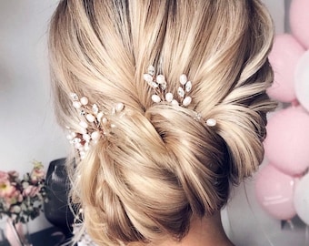 Set of hair pin Bridal hair piece, Wedding hair pins, Bridal hair accessories, Bridal hair vine, Bridal headpiece, Silver bridal hair pins