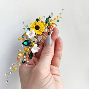 Sunflower hair comb gold , Sunflower headpiece, Sunflower hair piece, Sunflower hair clip , Sunflower hair accessories, Sunflower hair pin