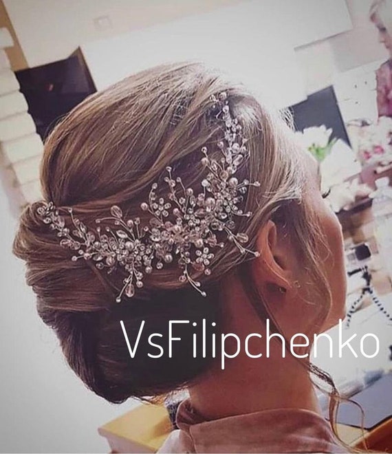 Pearls Wedding Hair Piece Bridal Hair Vine Bridal Hair Piece Etsy
