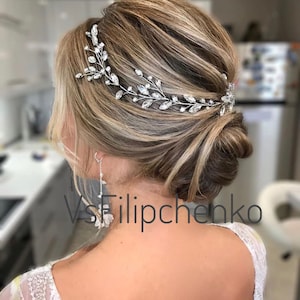 Silver hair vine Gold hair vine Gold hair piece Bridal hair piece Crystal headband Wedding hair piece Bridal headpiece Bridal hair vine