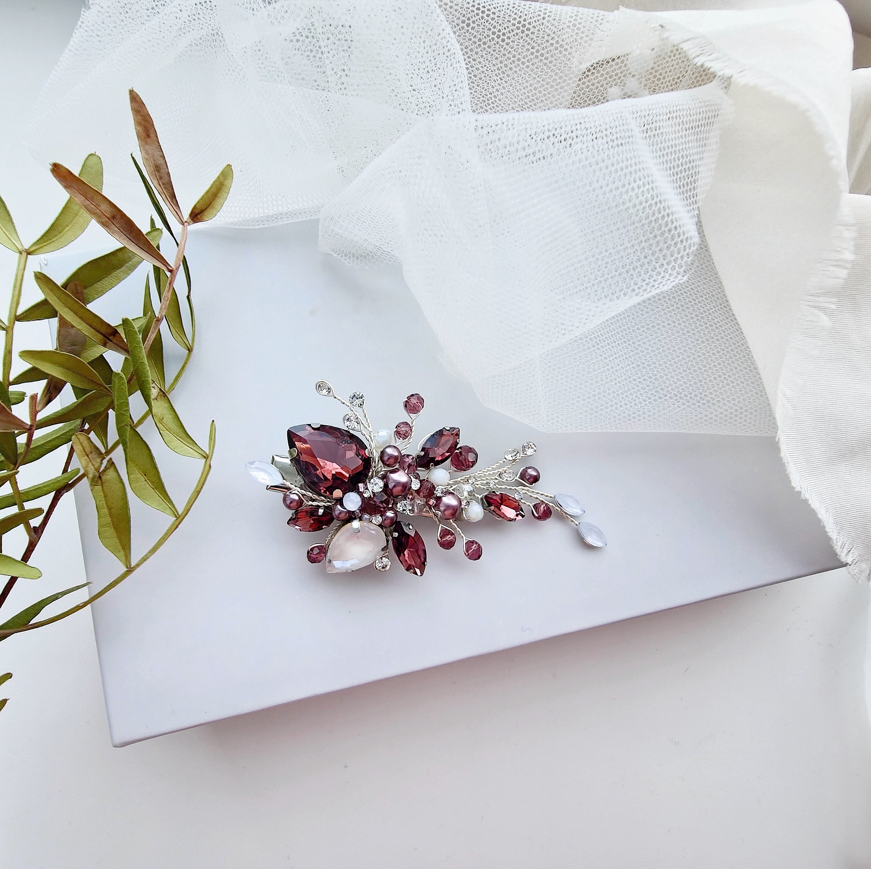 Braut Haarschmuck Mit Kristall & Perlen – Weinreben-Diadem Für Hochzeit, Abendparty & Brautjungfer (ca. 37 Cm, Handgefertigt)