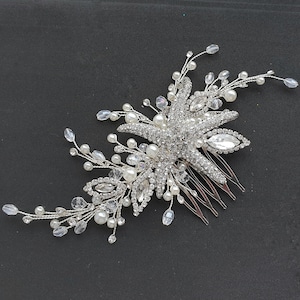 Beach headpiece beach wedding hair accessories seashell crown wedding beach comb bridal hair piece for beach wedding starfish hair piece