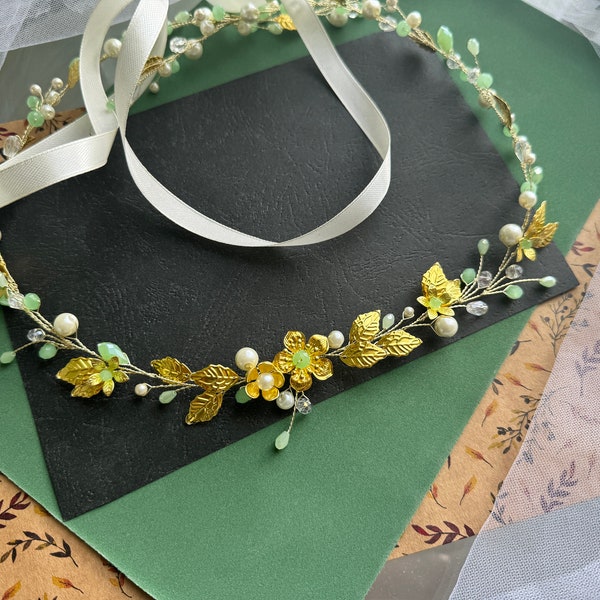 Sage green bridal vine sash, Boho floral sash, Rose gold bridal belt, Greenery wedding dress sash, Boho bridal belt, Bridal sash belt