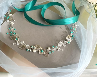 Turquoise belt for wedding,  Emerald Bridal Belt, Turquoise Wedding Sash Belt, Turquoise Wedding Belt, Bridesmaids Belt, Bridal Shower Belt