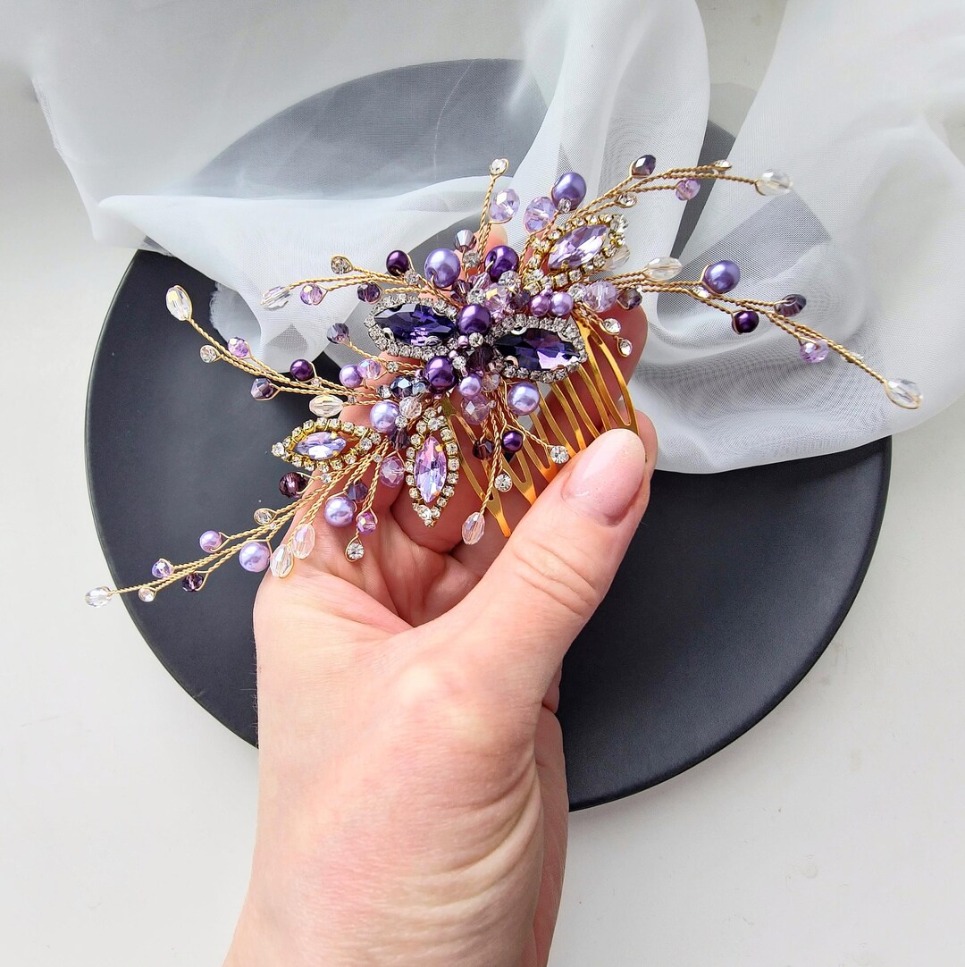 Lilac Wedding Hair Clip Violet Bridal Hair Piece Bridal Hair Comb Lilac Wedding Hair Clip Violet Bridal Hair Piece Bridal Hair Comb