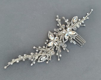 Butterfly Bridal Comb, Butterfly Crystal Wedding Comb, Floral Bridal Comb, Small Wedding Comb, Floral Bridal Hair Comb