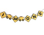 Items Similar To I Am One Happy Birthday Banner Construction