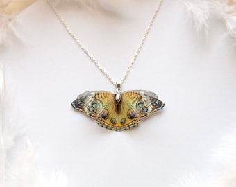 Silk Butterfly Pendant Necklace, Boho Chic Style