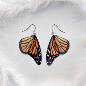 Monarch Butterfly Wing Earrings Perfect Gift For Anyone Who Love Butterflies, Aesthetic Wings Earrings, Pretty Fairy Earrings, Cool Earrings