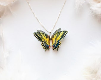 Swallowtail Butterfly Pendant Necklace Handmade in Boho Chic Style Perfect Gift for Anyone Who Love Butterflies, Cute Pendant Necklace