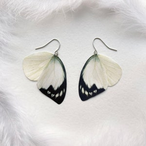 Ivory Butterfly Wings Earrings In Boho Style Perfect Christmas Gift For Butterfly Lovers, Fabric Wing Earrings, Cool Novelty Earrings