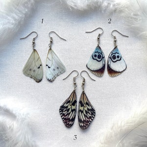 Black and White Butterfly Wings Earrings, Perfect Handmade Christmas Gift For Butterfly Lovers, Cool Boho Earrings, Quirky Earrings