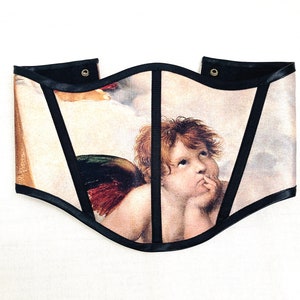 Underbust Corset Belt Inspired by Sistine Madonna Handmade Of Silk For Perfect Fit, Renaissance Historical Corset Top, Custom Cupless Corset