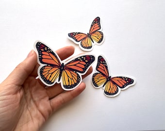 Monarch Butterfly Sticker Set, Water Resistant Vinyl Decals