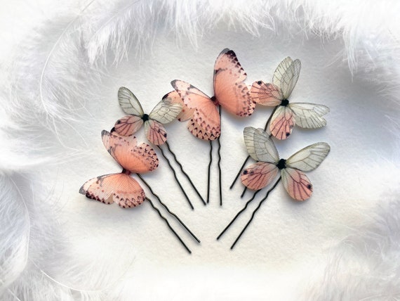 Épingles à cheveux papillon rose blush faites à la main en soie, cadeau  parfait pour tous ceux qui aiment les papillons, pinces à cheveux papillon  florales décoratives -  Canada
