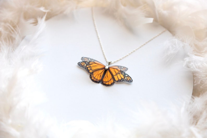 handmade butterfly pendant necklace
