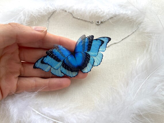 ★BLACKPURPLE★ 5P Blue Butterfly Necklace 41Cn+8HRMJL.jpg